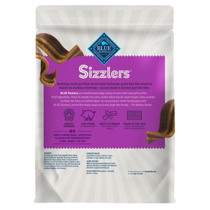 Sizzlers Bacon-Style Dog Treats with Real USA Pork, Original Flavor, 15-Oz. Bag