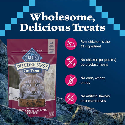 Wilderness Grain Free Soft-Moist Cat Treats, Chicken & Salmon 2-Oz Bag