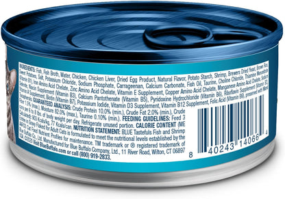 Tastefuls Flaked Wet Cat Food, Made with Natural Ingredients, Fish and Shrimp Entrée in Gravy, 5.5-Oz Cans (24 Count)