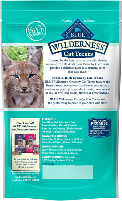 Wilderness High Protein Crunchy Cat Treats, Made with Natural Ingredients, Tasty Trout, 2-Oz Bag