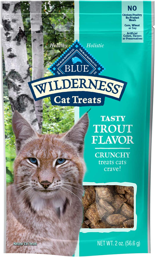 Wilderness High Protein Crunchy Cat Treats, Made with Natural Ingredients, Tasty Trout, 2-Oz Bag