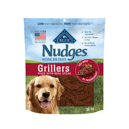 Nudges Grillers Natural Dog Treats, Steak, 36-Oz. Bag