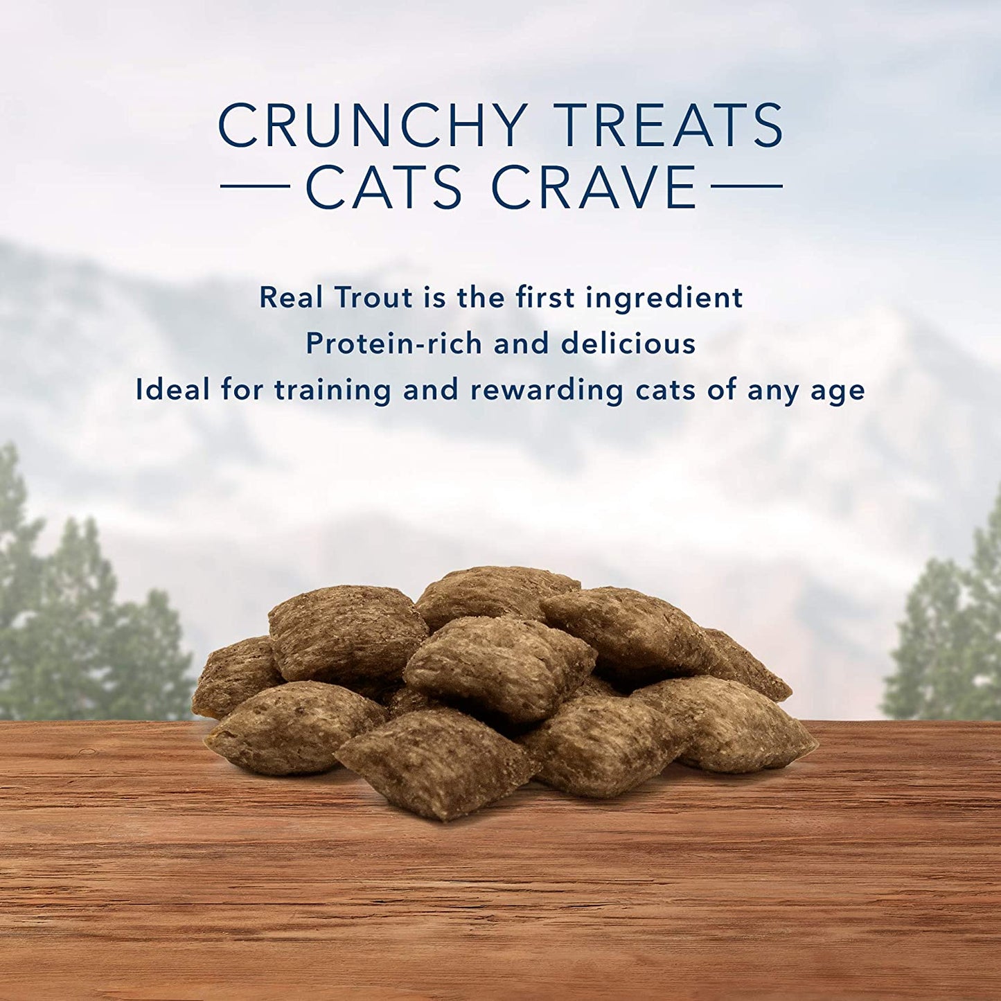 Wilderness High Protein Crunchy Cat Treats, Made with Natural Ingredients, Tasty Trout, 2-Oz Bag