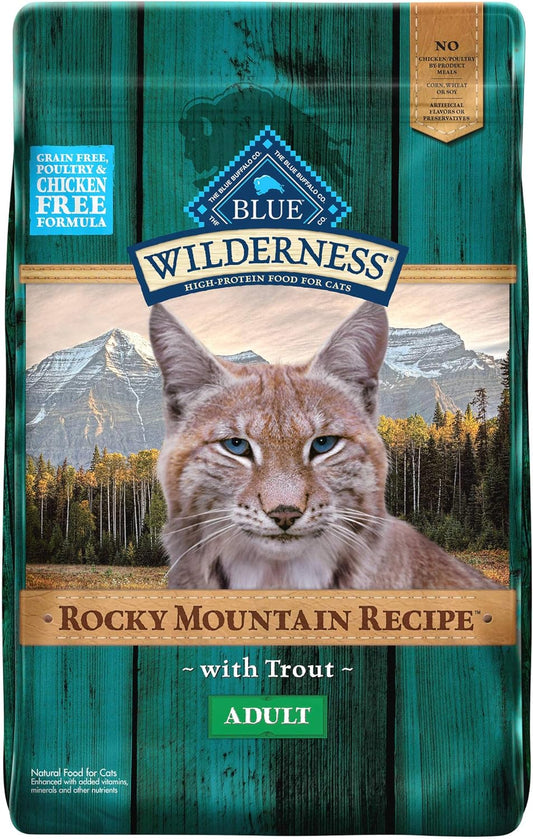 Wilderness Rocky Mountain Recipe High Protein, Natural Adult Dry Cat Food, Trout 10-Lb