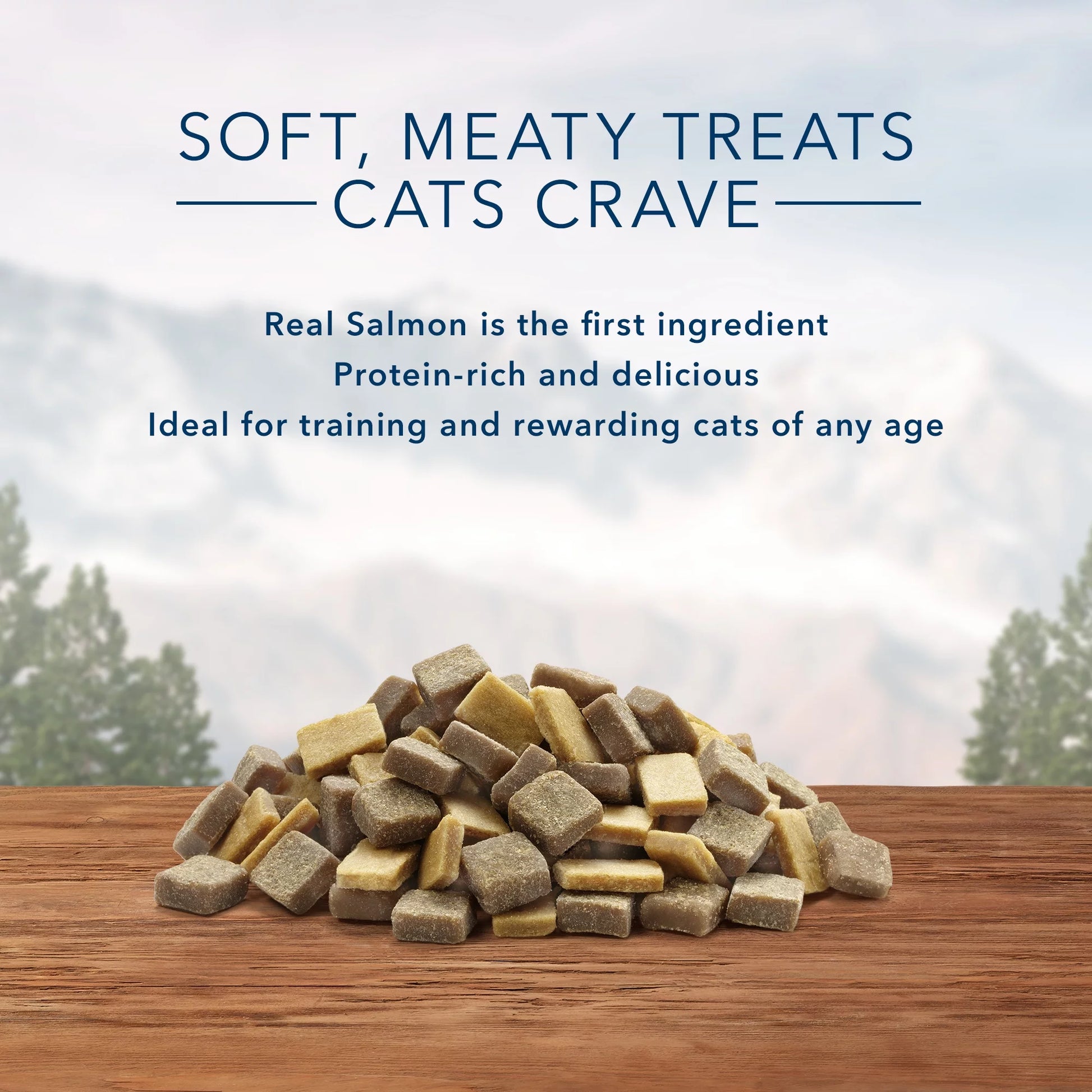 Wilderness Chicken & Salmon Flavor Dry Soft Treats for Cats, Grain-Free, 2 Oz. Bag