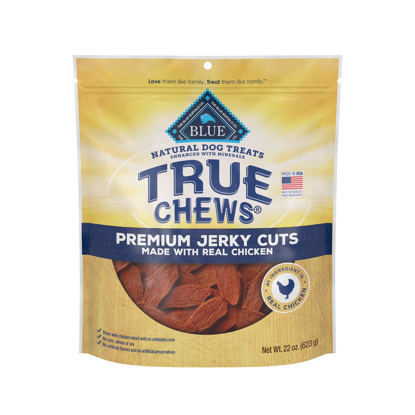 True Chews Premium Jerky Cuts Natural Dog Treats, Chicken, 22Oz Bag