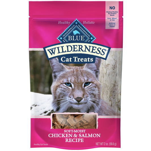 Wilderness Chicken & Salmon Flavor Dry Soft Treats for Cats, Grain-Free, 2 Oz. Bag