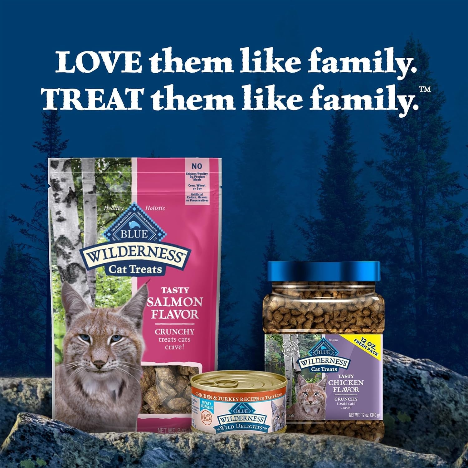Wilderness Crunchy Cat Treats, Made with Natural Ingredients, Tasty Salmon Flavor, 2-Oz Bag
