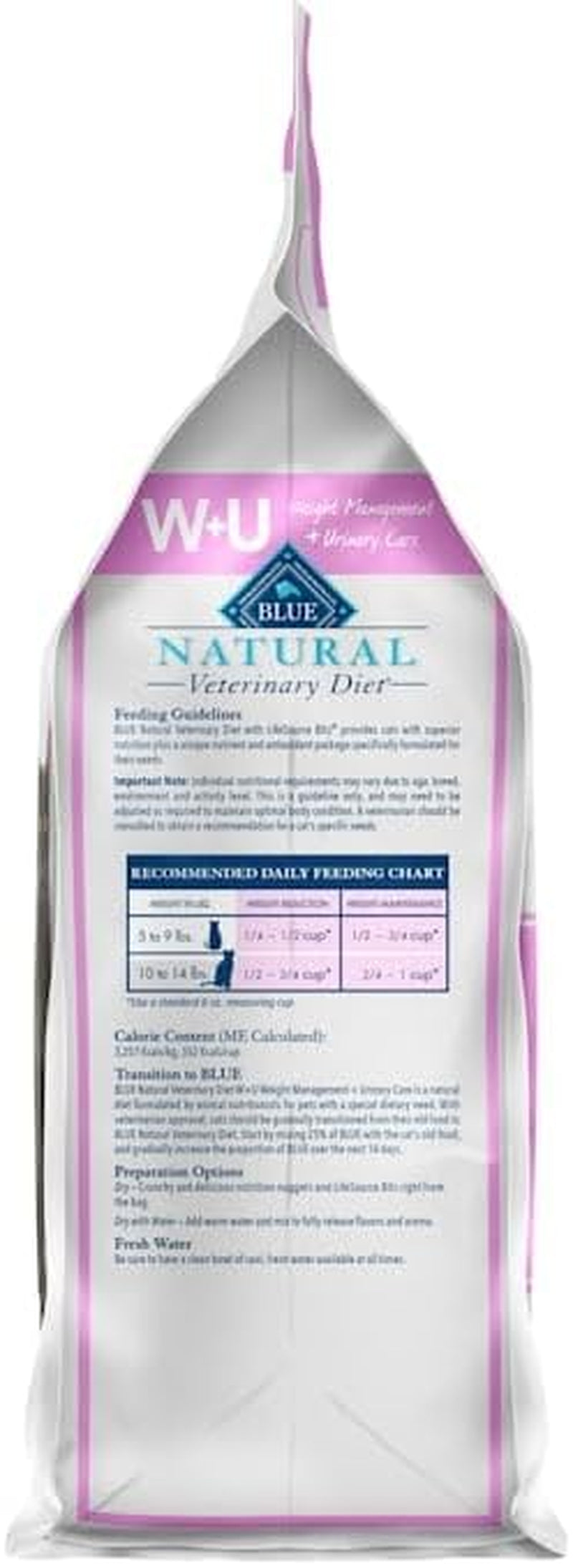 Natural Veterinary Diet W+U Weight Management + Urinary Care Dry Cat Food, Veterinarian Prescription Required, Chicken, 6.5-Lb Bag