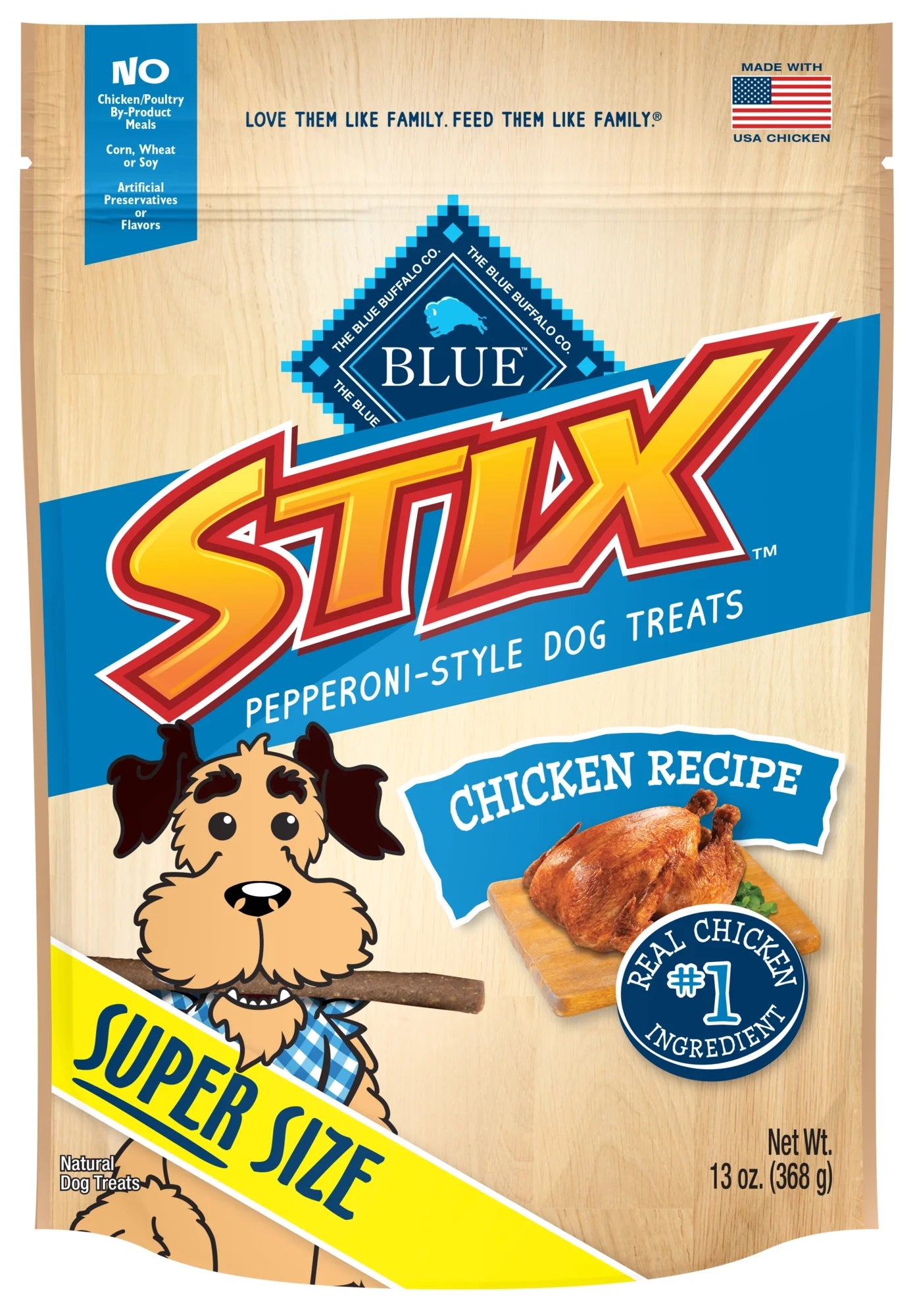 Stix Chicken Flavor Soft Treats for Dogs, Whole Grain, 13 Oz. Bag