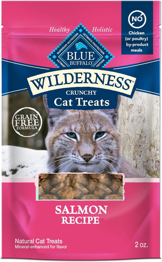 Wilderness Crunchy Cat Treats, Made with Natural Ingredients, Tasty Salmon Flavor, 2-Oz Bag